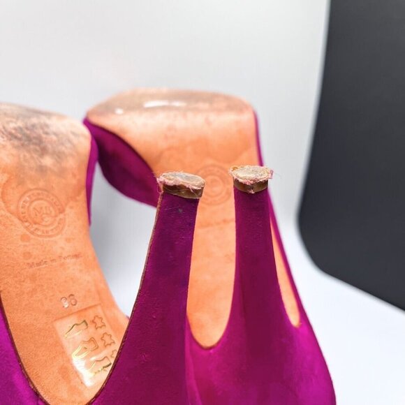 BY MALENE BIRGER PAX FUCHSIA PINK SUEDE D'ORSAY HEELS PUMPS - 38 (8) - Picture 13 of 13